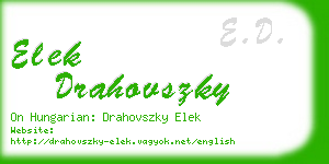 elek drahovszky business card